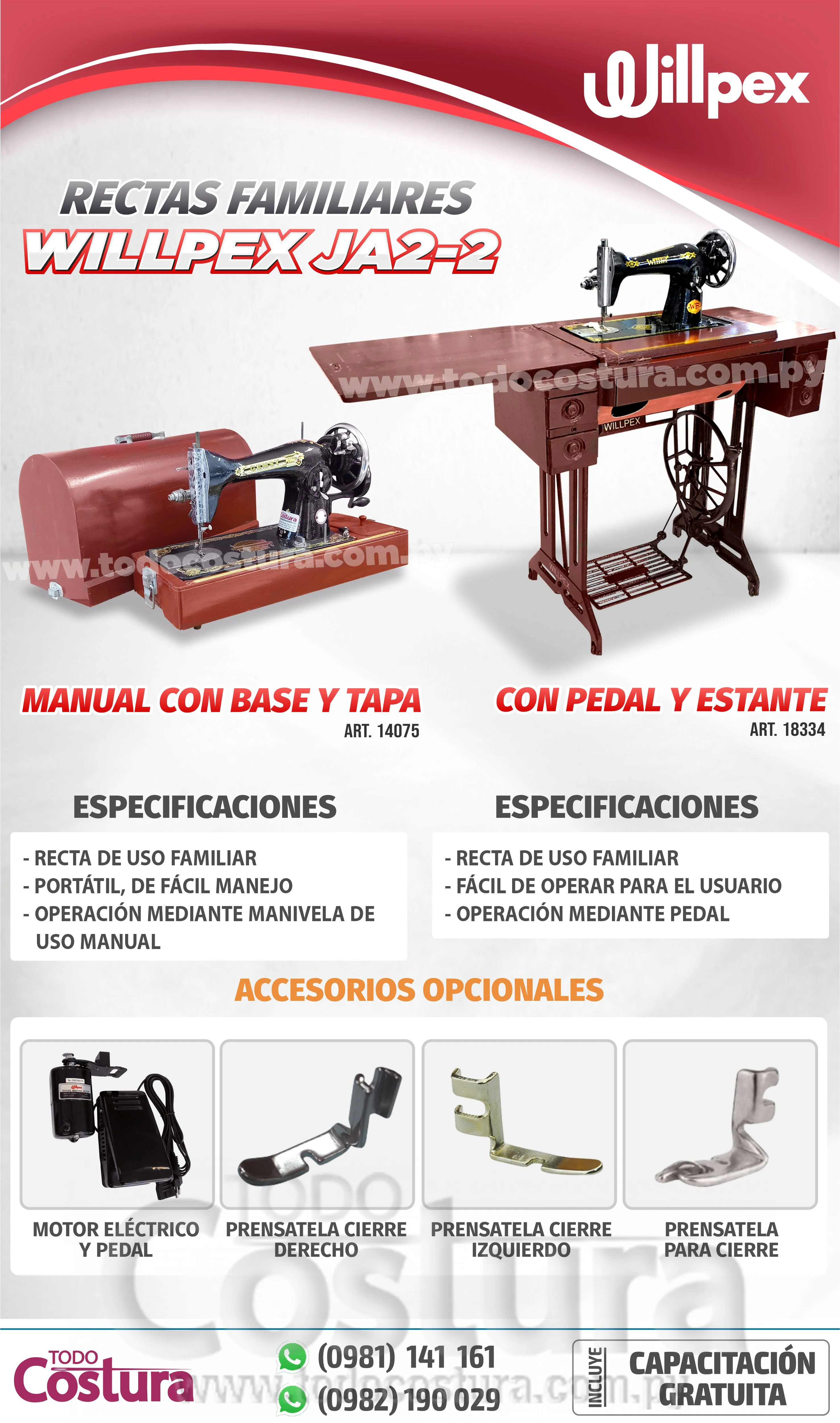 RECTA FAMILIAR (MANUAL C/ BASE Y TAPA) GEMSY JA2-2
